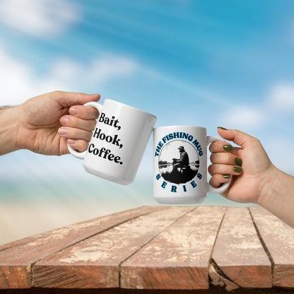 Fishing Mug: "Bait, Hook, Coffee." | Angler Mug | Fishing Coffee Mug | Dad Gift - Raiden Gate Design