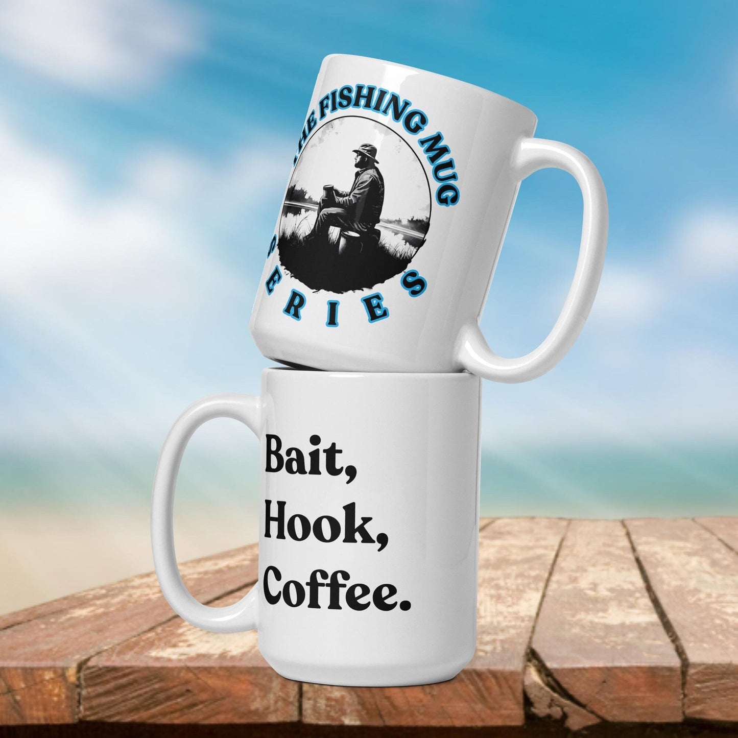 Fishing Mug: "Bait, Hook, Coffee." | Angler Mug | Fishing Coffee Mug | Dad Gift - Raiden Gate Design