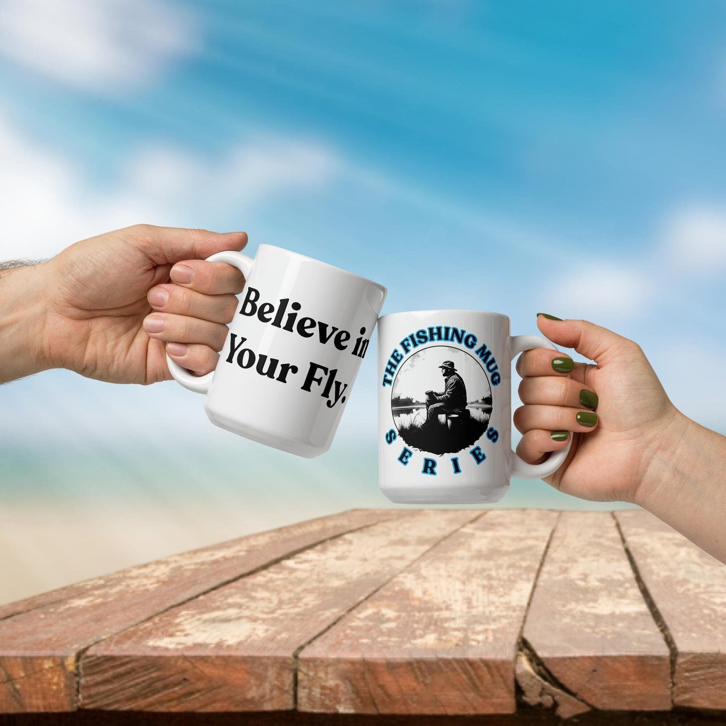 Fishing Mug: “Believe in Your Fly.” | Angler Mug | Gift for Him | Fishing Coffee Mug | Dad Gift - Raiden Gate Design