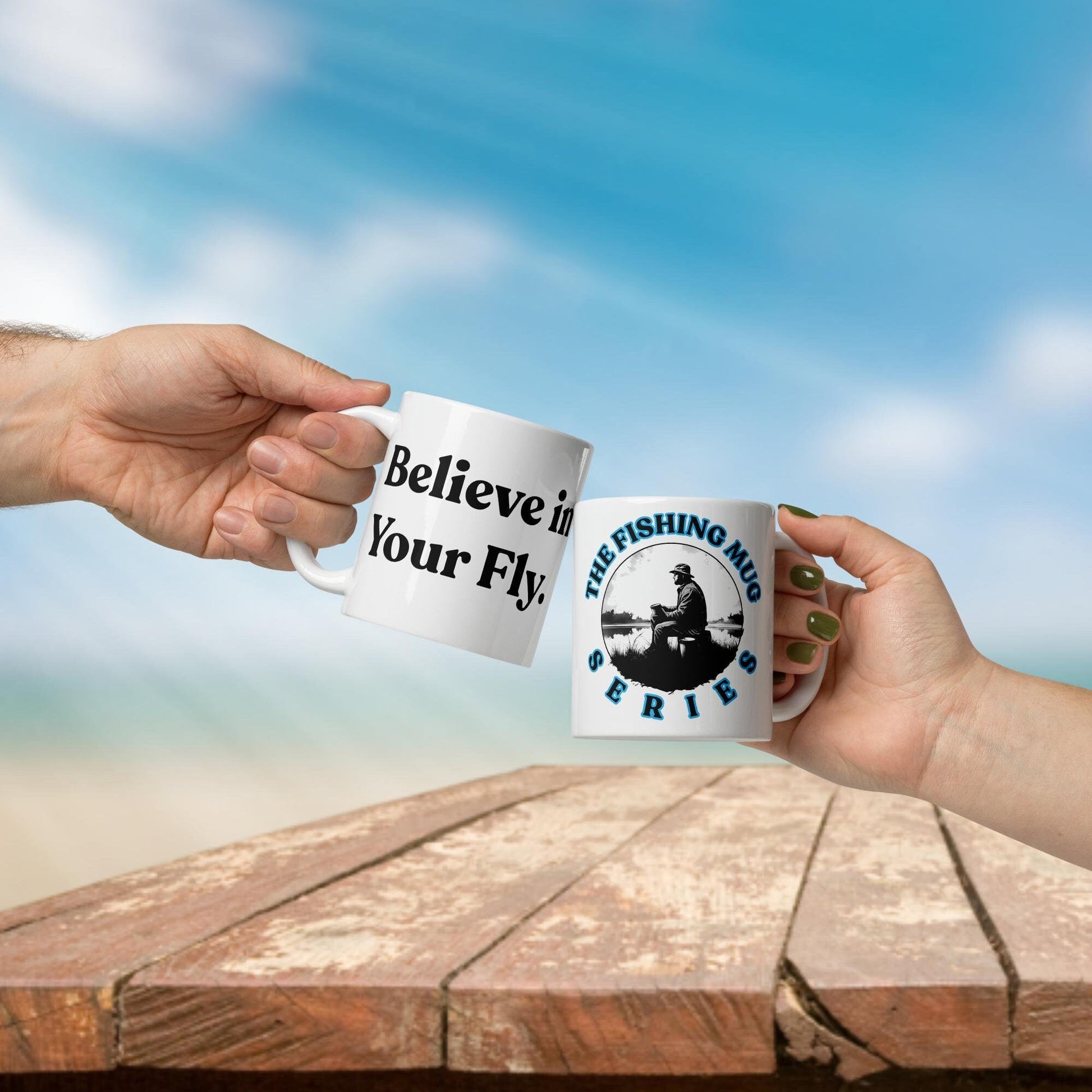 Fishing Mug: “Believe in Your Fly.” | Angler Mug | Gift for Him | Fishing Coffee Mug | Dad Gift - Raiden Gate Design