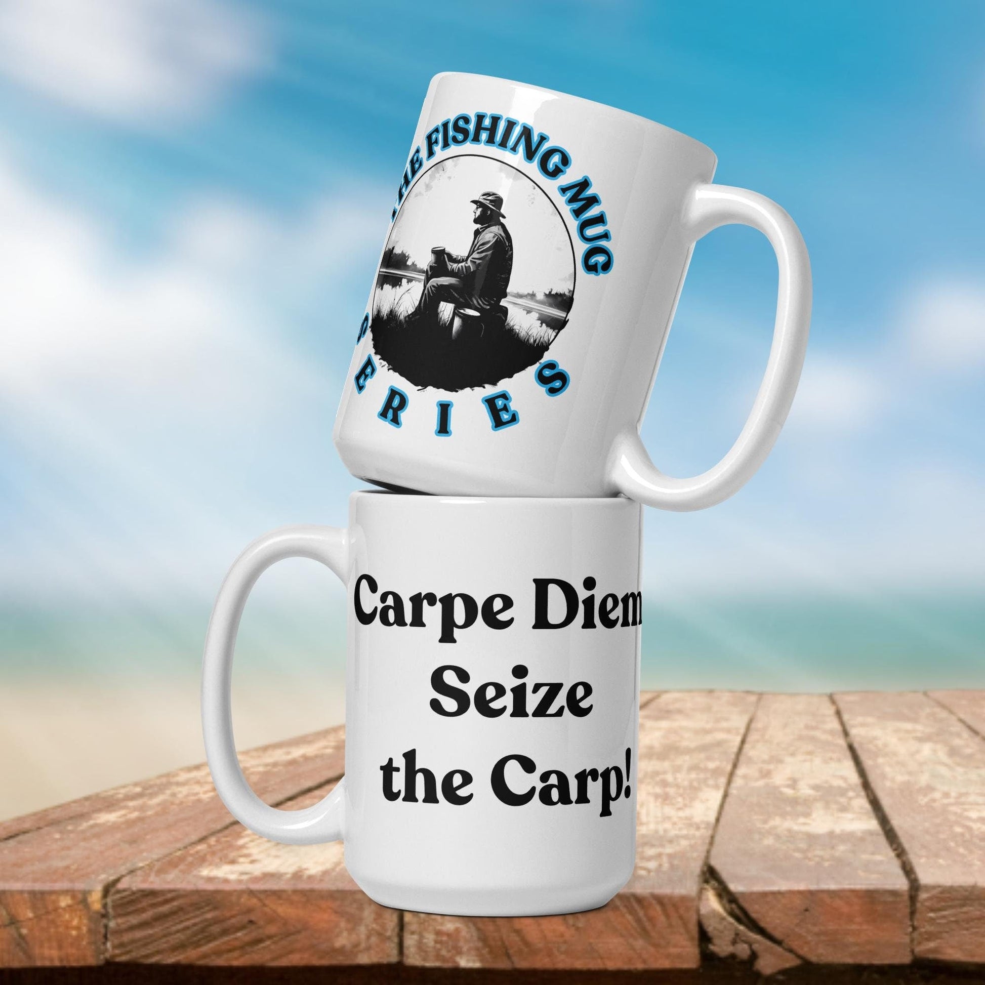 Fishing Mug: “Carpe Diem Seize the Carp!” | Angler Mug | Fishing Coffee Mug | Dad Gift - Raiden Gate Design