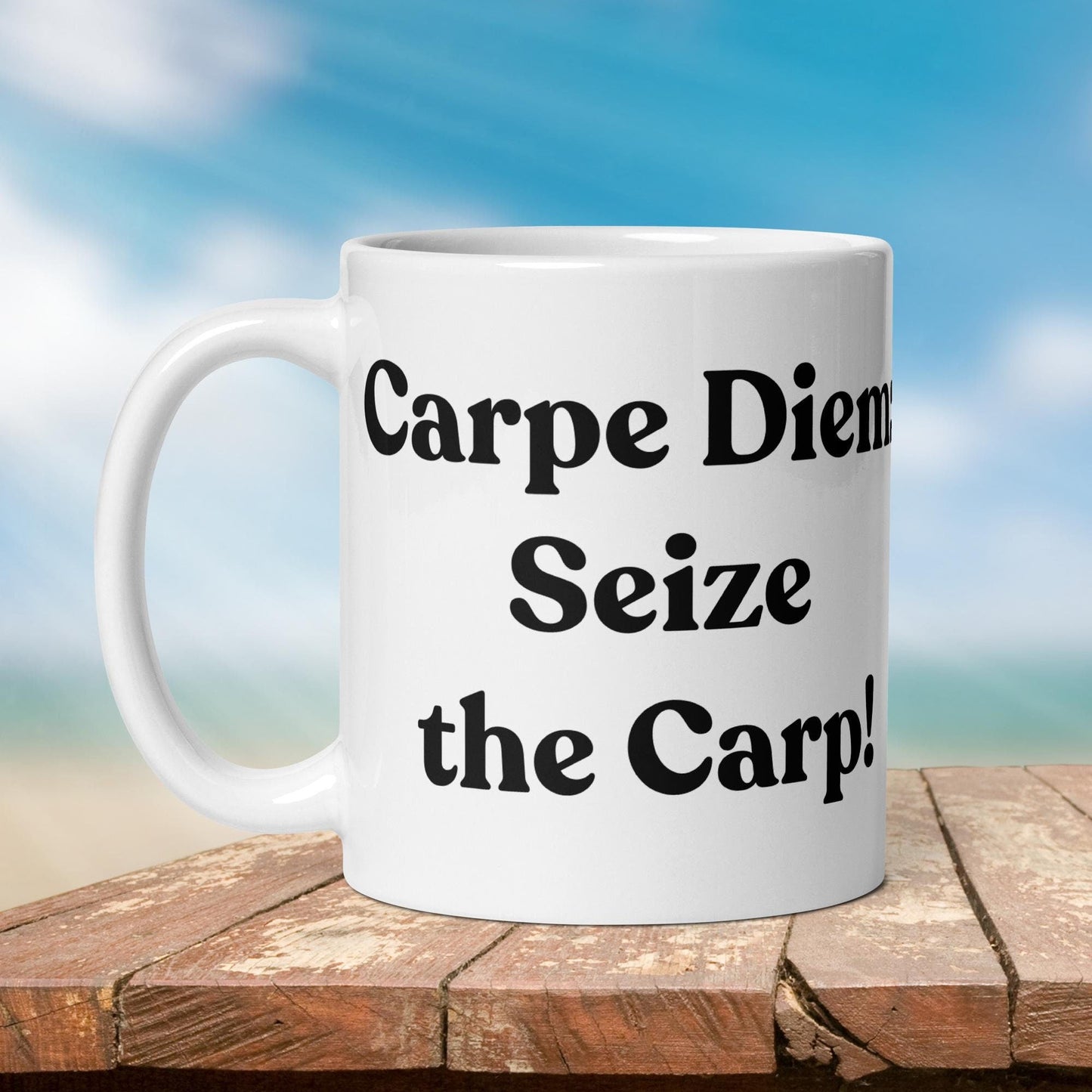 Fishing Mug: “Carpe Diem Seize the Carp!” | Angler Mug | Fishing Coffee Mug | Dad Gift - Raiden Gate Design