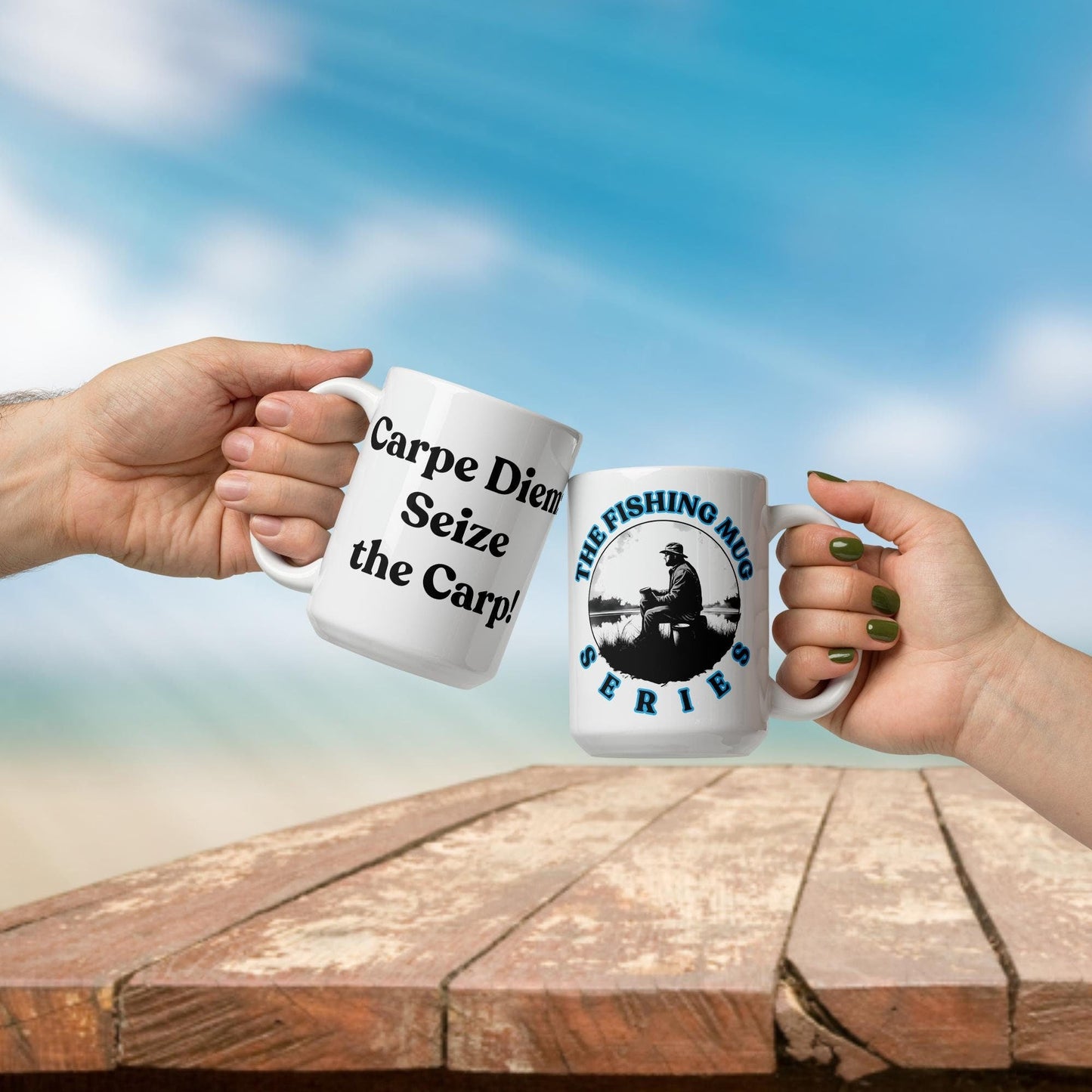 Fishing Mug: “Carpe Diem Seize the Carp!” | Angler Mug | Fishing Coffee Mug | Dad Gift - Raiden Gate Design