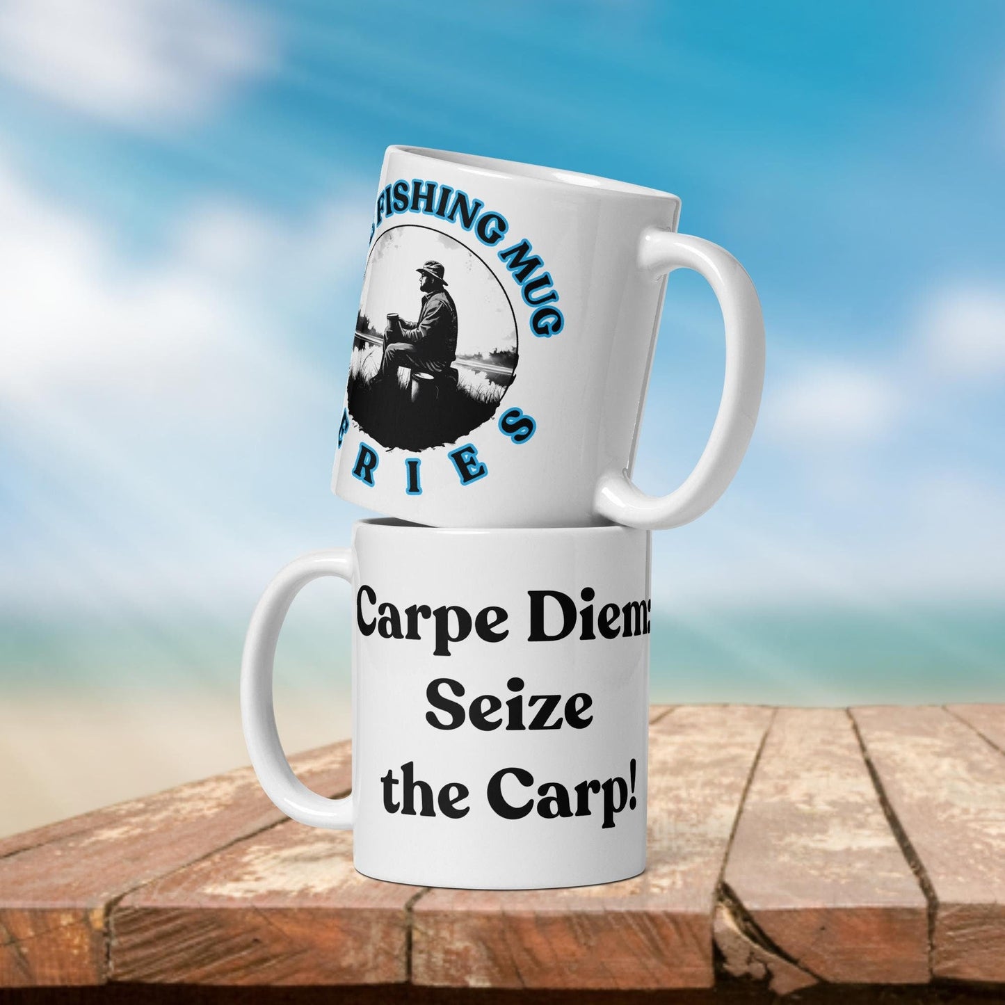 Fishing Mug: “Carpe Diem Seize the Carp!” | Angler Mug | Fishing Coffee Mug | Dad Gift - Raiden Gate Design