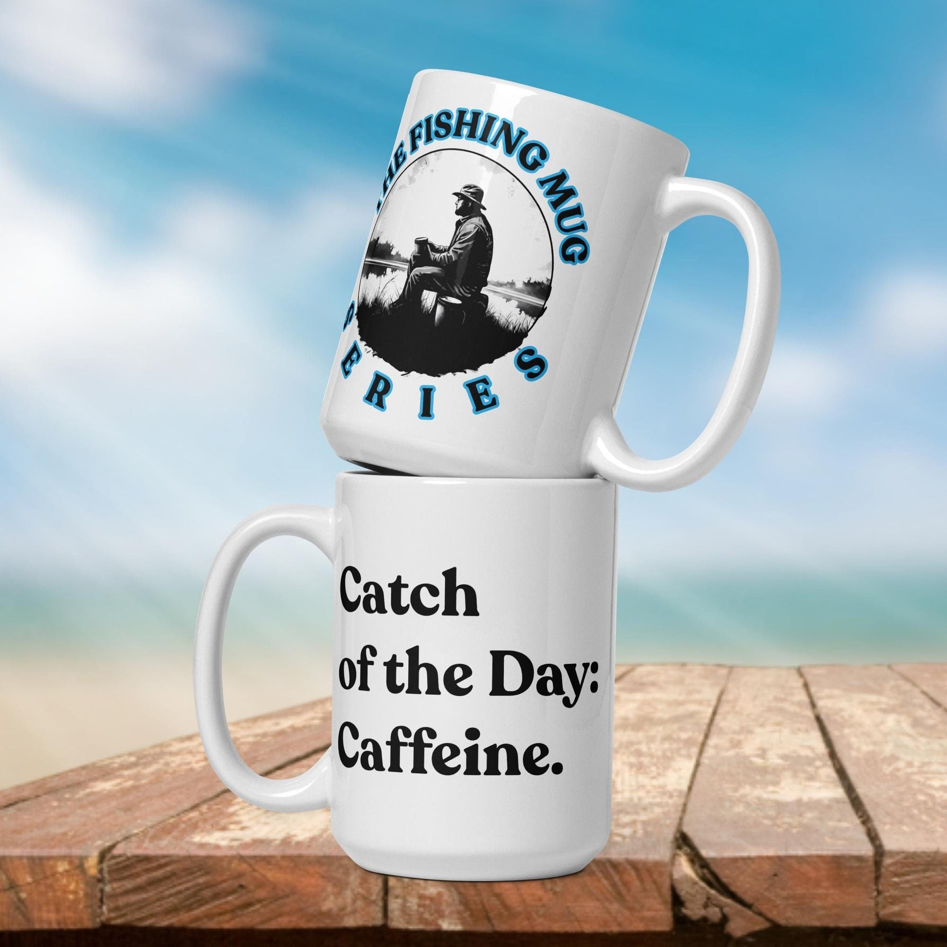 Fishing Mug: “Catch of the Day, Caffeine.” | Angler Mug | Fishing Coffee Mug | Dad Gift - Raiden Gate Design