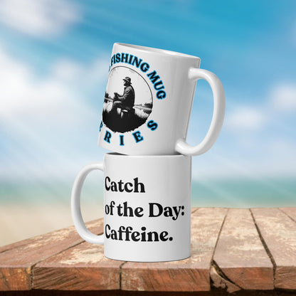 Fishing Mug: “Catch of the Day, Caffeine.” | Angler Mug | Fishing Coffee Mug | Dad Gift - Raiden Gate Design