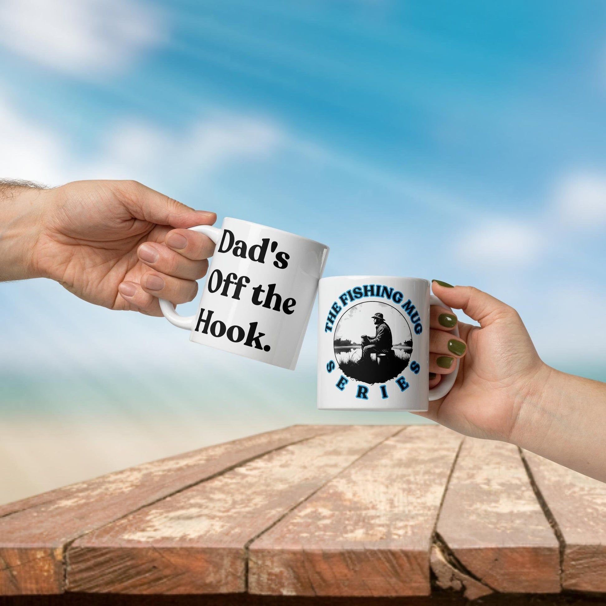 Fishing Mug: “Dad's Off the Hook.” | Angler Mug | Fishing Coffee Mug | Dad Gift - Raiden Gate Design