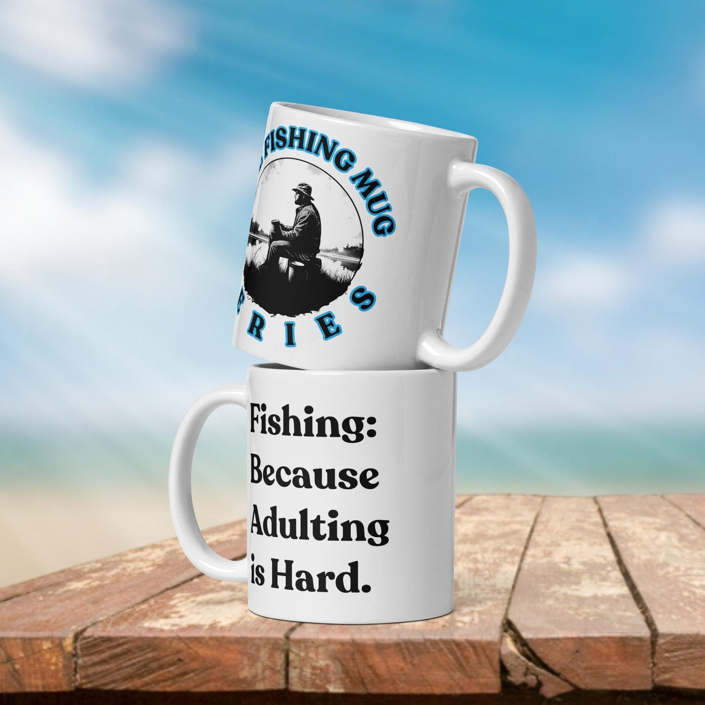 Fishing Mug: “Fishing Because Adulting is Hard.” | Angler Mug | Fishing Coffee Mug | Dad Gift - Raiden Gate Design