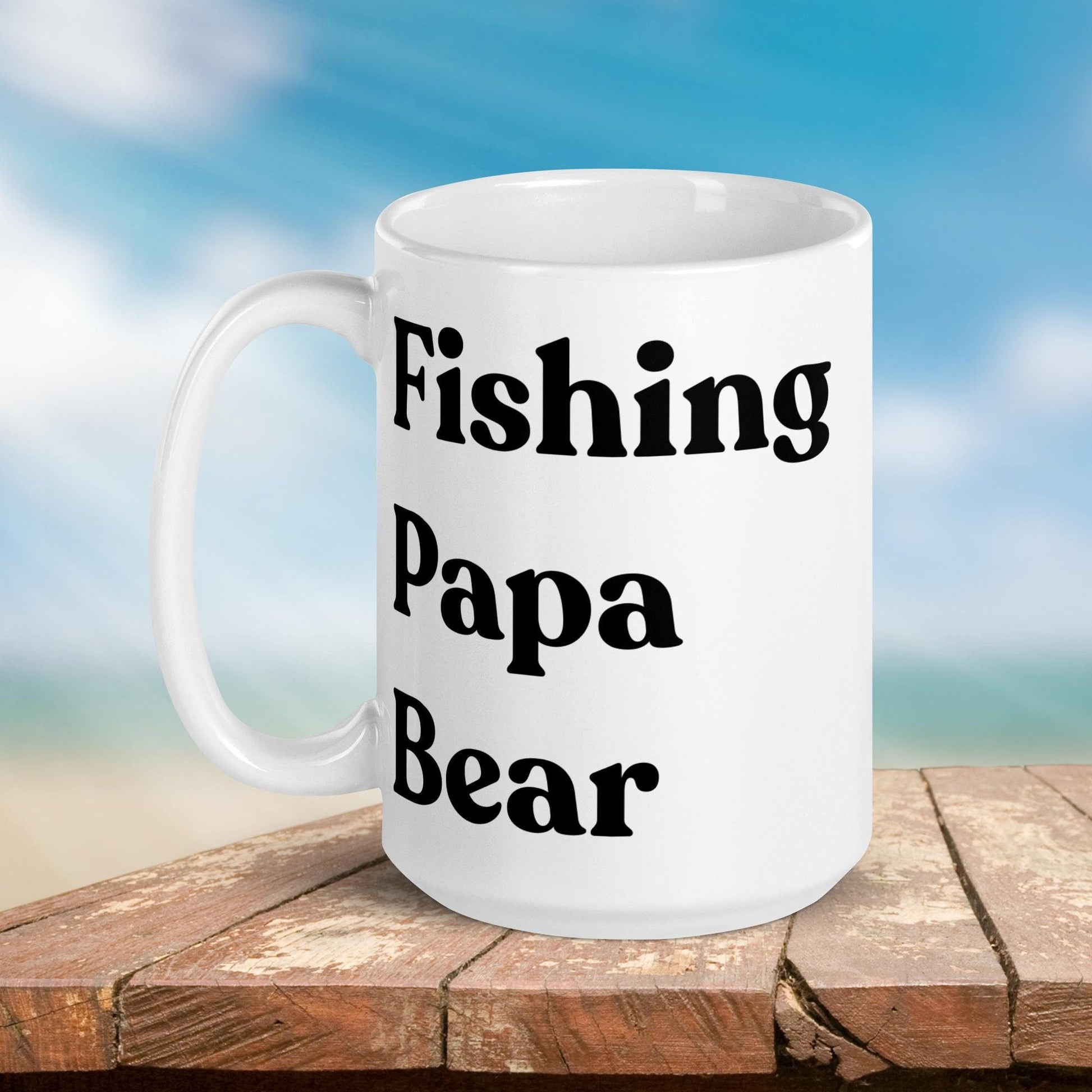 Fishing Mug: “Fishing Papa Bear.” | Angler Mug | Fishing Coffee Mug | Dad Gift - Raiden Gate Design