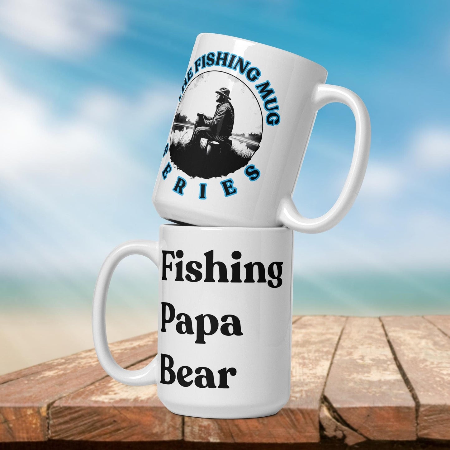 Fishing Mug: “Fishing Papa Bear.” | Angler Mug | Fishing Coffee Mug | Dad Gift - Raiden Gate Design