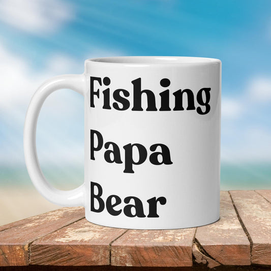 Fishing Mug: “Fishing Papa Bear.” | Angler Mug | Fishing Coffee Mug | Dad Gift - Raiden Gate Design