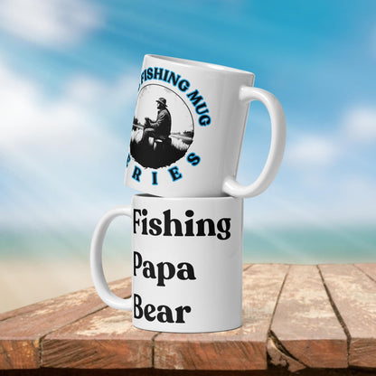 Fishing Mug: “Fishing Papa Bear.” | Angler Mug | Fishing Coffee Mug | Dad Gift - Raiden Gate Design