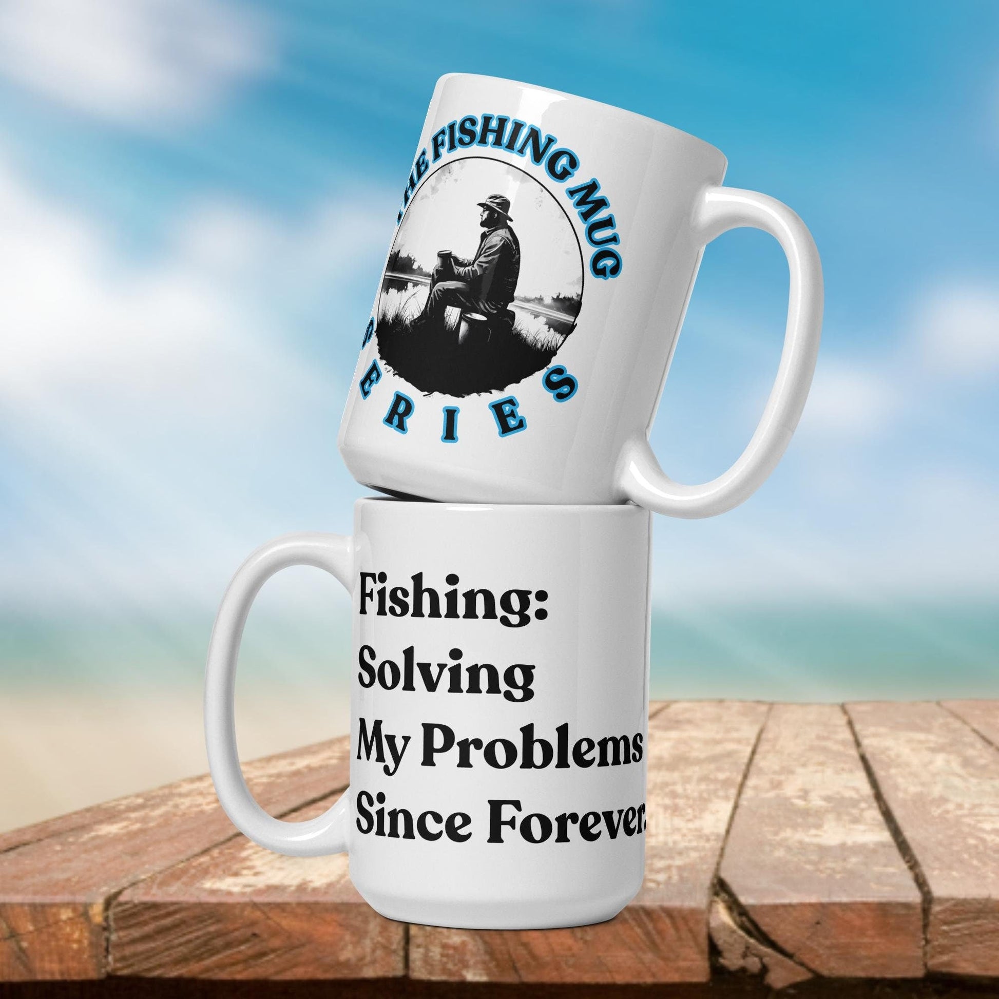 Fishing Mug: “Fishing Solving My Problems Since Forever.” | Angler Mug | Fishing Coffee Mug | Dad Gift - Raiden Gate Design