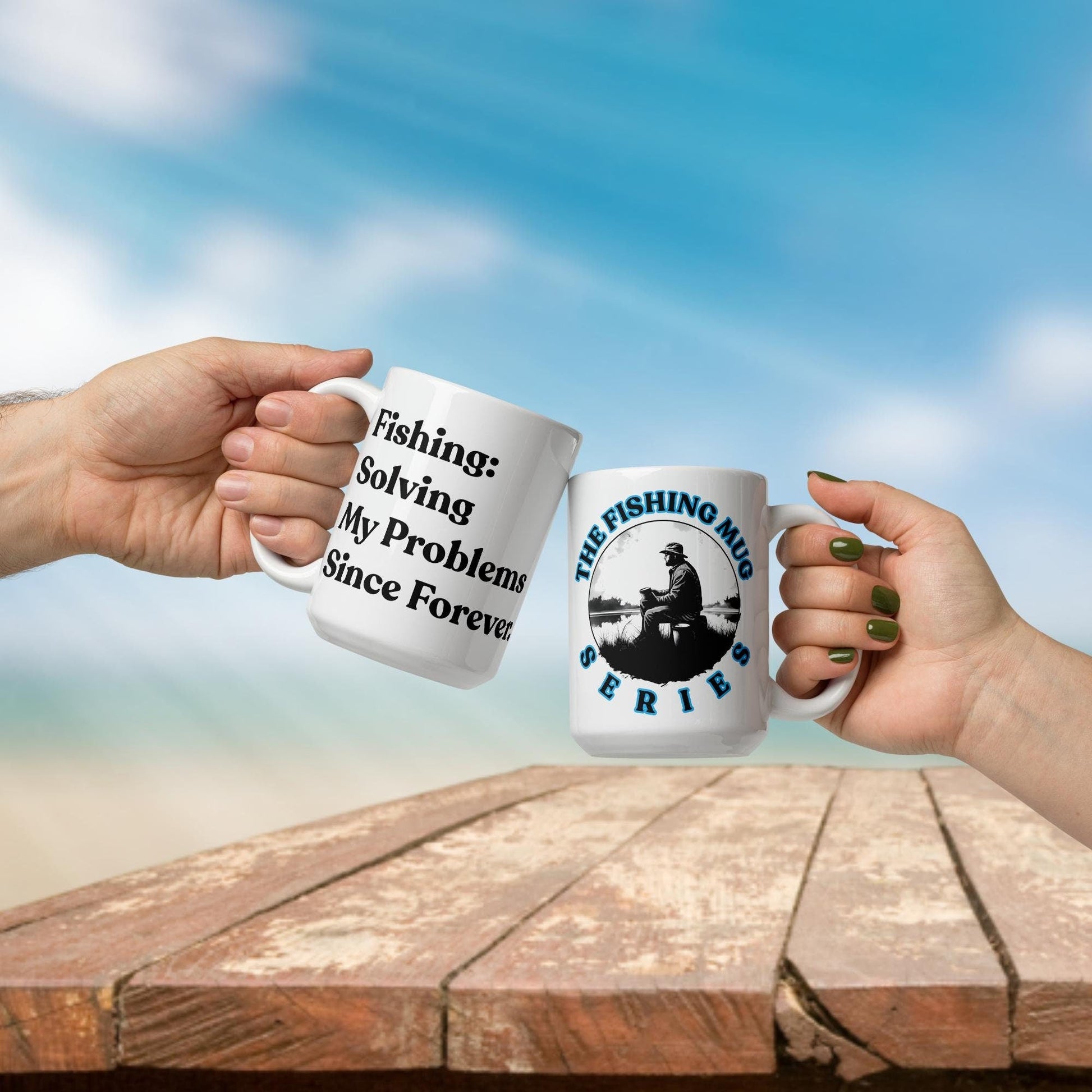 Fishing Mug: “Fishing Solving My Problems Since Forever.” | Angler Mug | Fishing Coffee Mug | Dad Gift - Raiden Gate Design