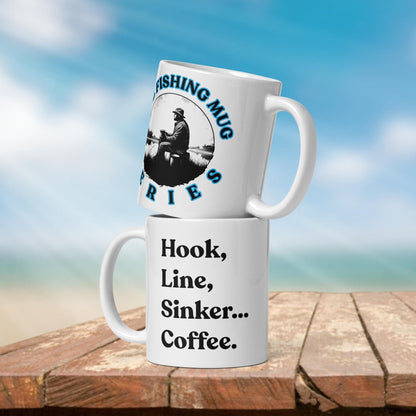 Fishing Mug: “Hook, Line, Sinker... Coffee.” | Angler Mug | Fishing Coffee Mug | Dad Gift - Raiden Gate Design