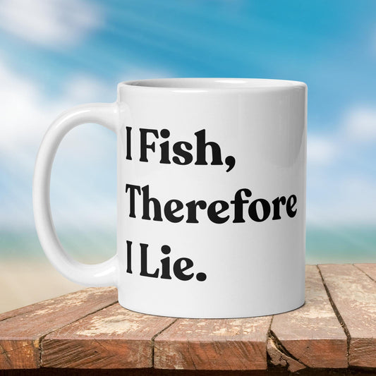 Fishing Mug: “I Fish, Therefore I Lie.” | Angler Mug | Fishing Coffee Mug | Dad Gift - Raiden Gate Design