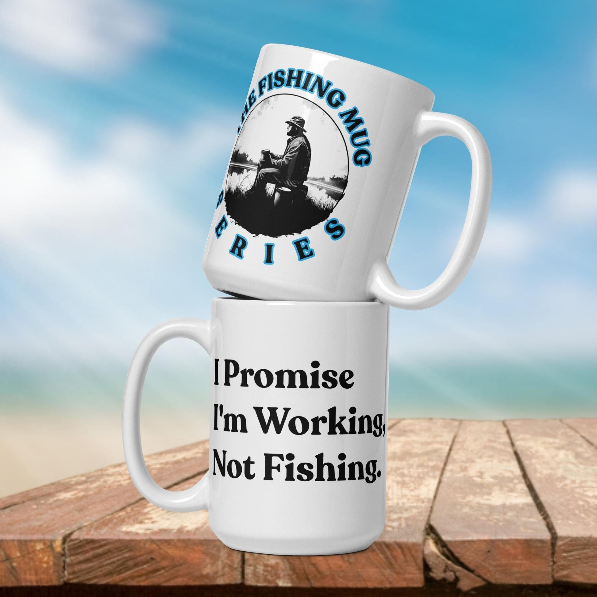 Fishing Mug: “I Promise I'm Working, Not Fishing.” | Angler Mug | Fishing Coffee Mug | Dad Gift - Raiden Gate Design