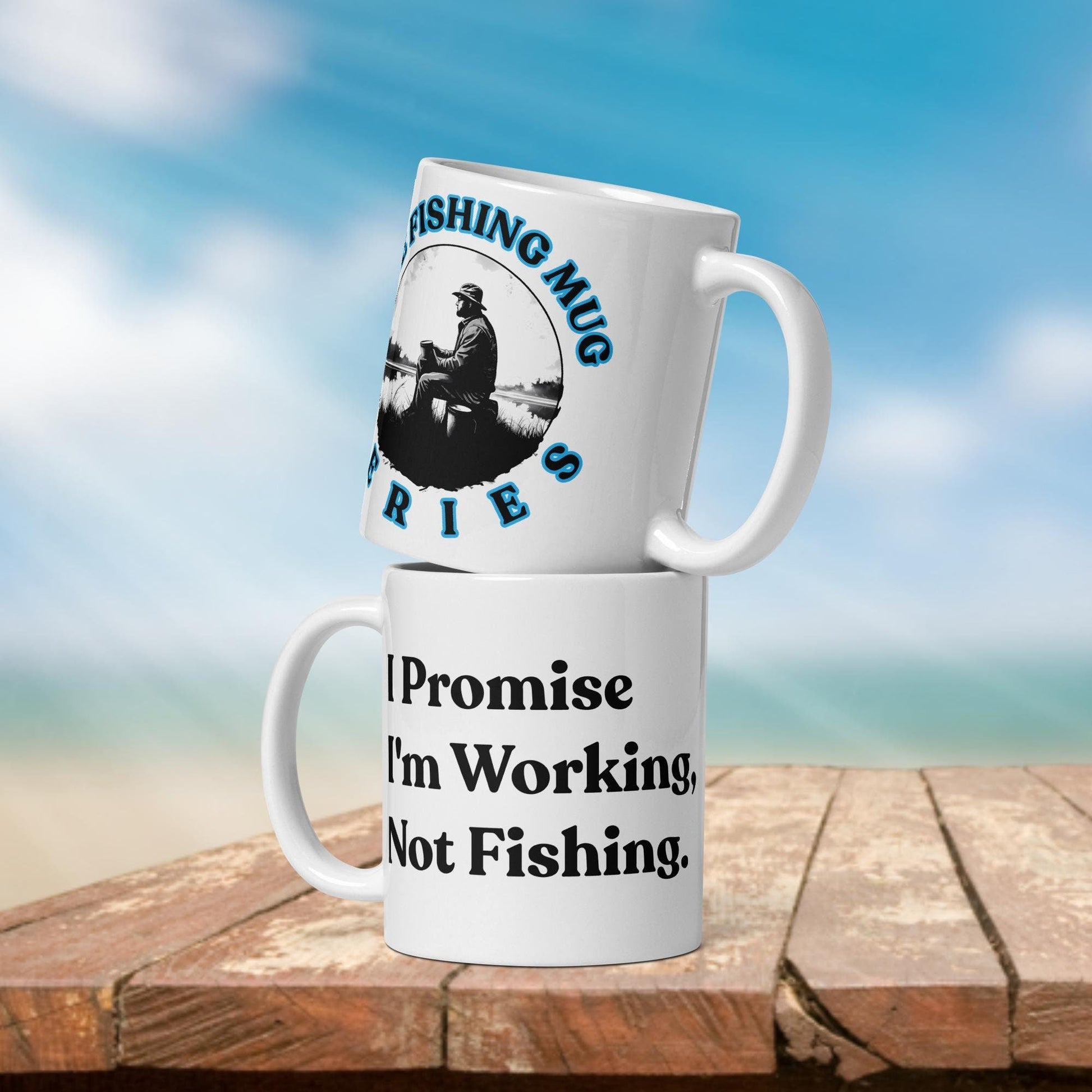 Fishing Mug: “I Promise I'm Working, Not Fishing.” | Angler Mug | Fishing Coffee Mug | Dad Gift - Raiden Gate Design