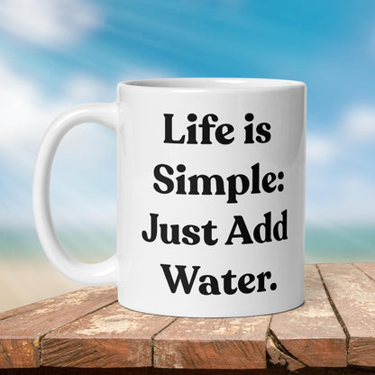 Fishing Mug: “Life is Simple, Just Add Water.” | Angler Mug | Fishing Coffee Mug | Dad Gift - Raiden Gate Design