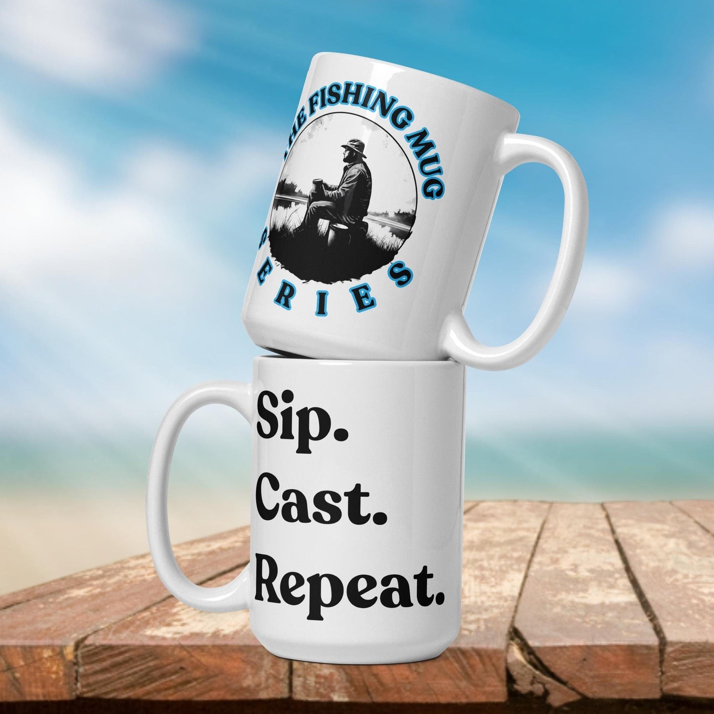 Fishing Mug: “Sip. Cast. Repeat.” | Angler Mug | Fishing Coffee Mug | Dad Gift - Raiden Gate Design