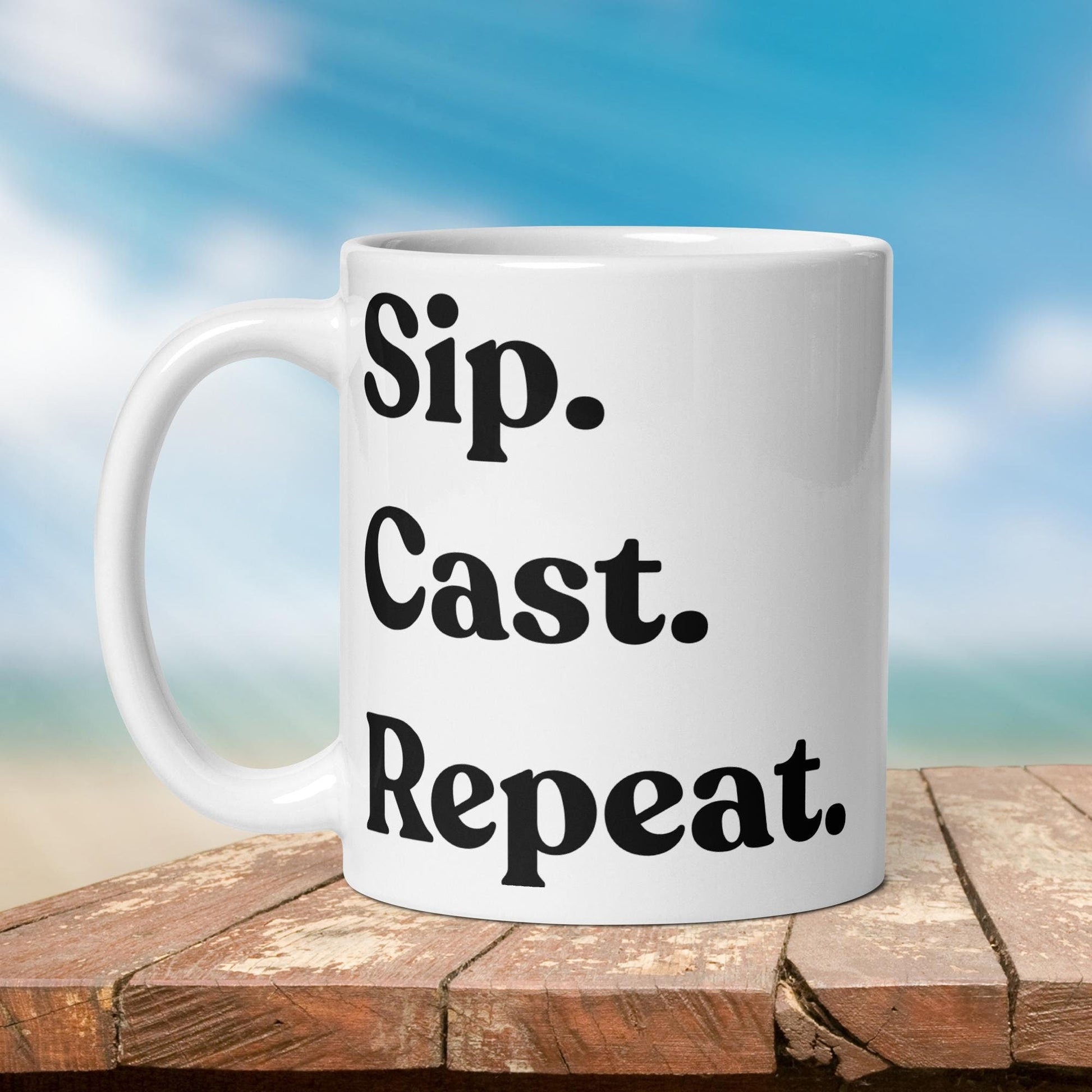 Fishing Mug: “Sip. Cast. Repeat.” | Angler Mug | Fishing Coffee Mug | Dad Gift - Raiden Gate Design