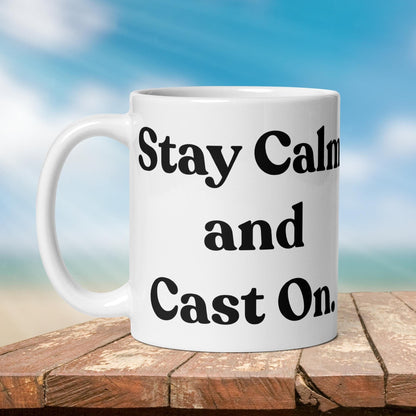 Fishing Mug: “Stay Calm and Cast On.” | Angler Mug | Fishing Coffee Mug | Dad Gift - Raiden Gate Design