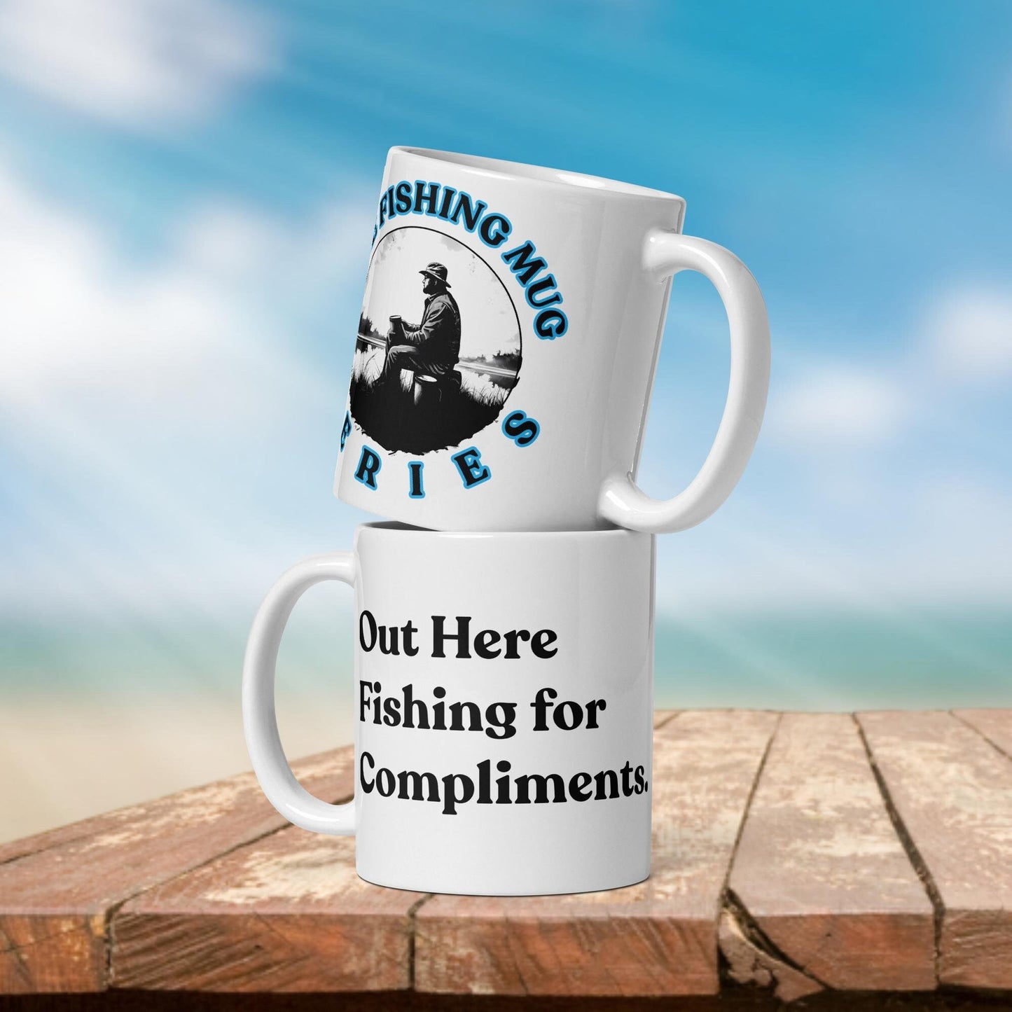 Fishing Mug: the “Out Here Fishing for Compliments.” | Angler Mug | Fishing Coffee Mug | Dad Gift - Raiden Gate Design