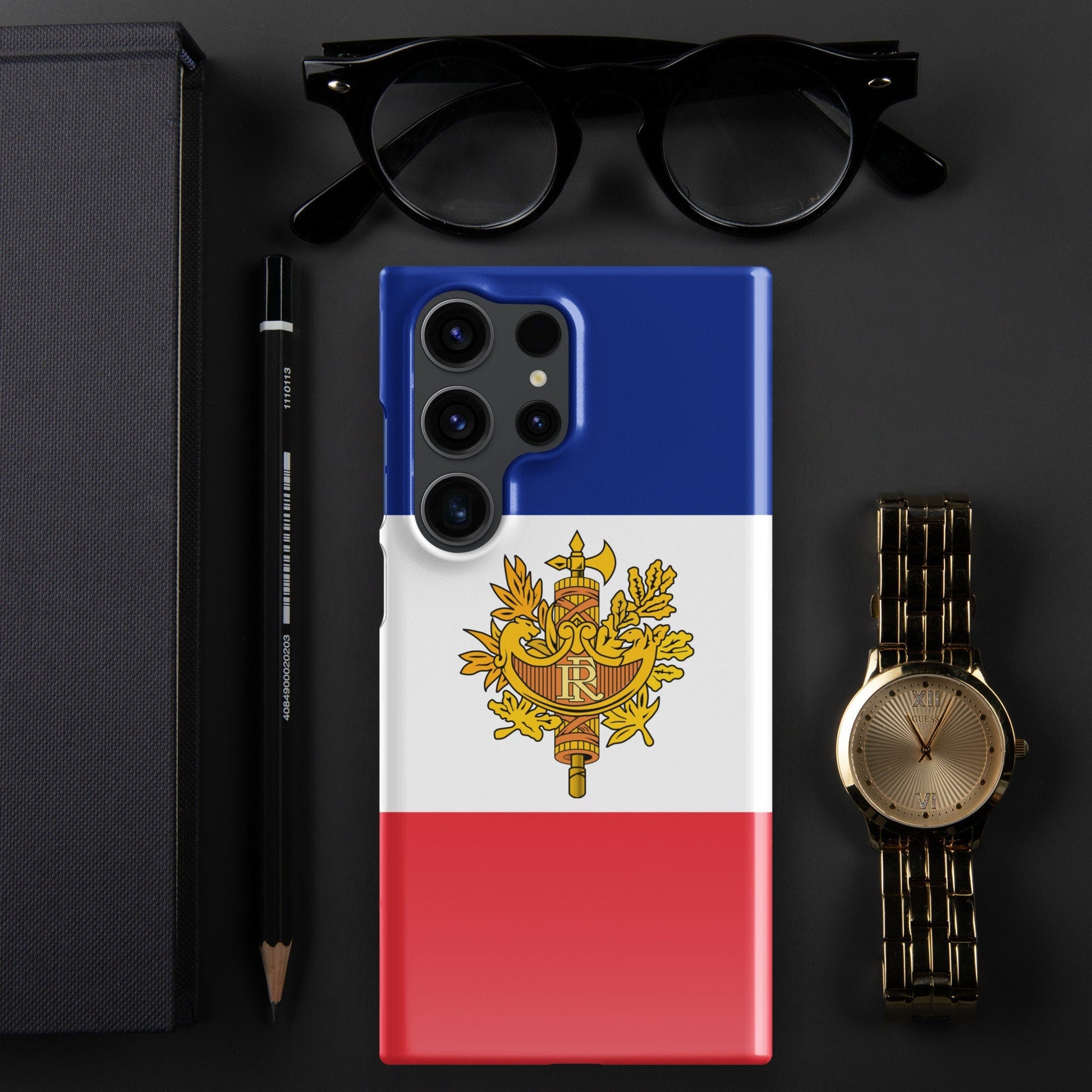 France Flag Samsung Galaxy Phone Case for Samsung S24 and Samsung S23 for Patriots - Raiden Gate Design