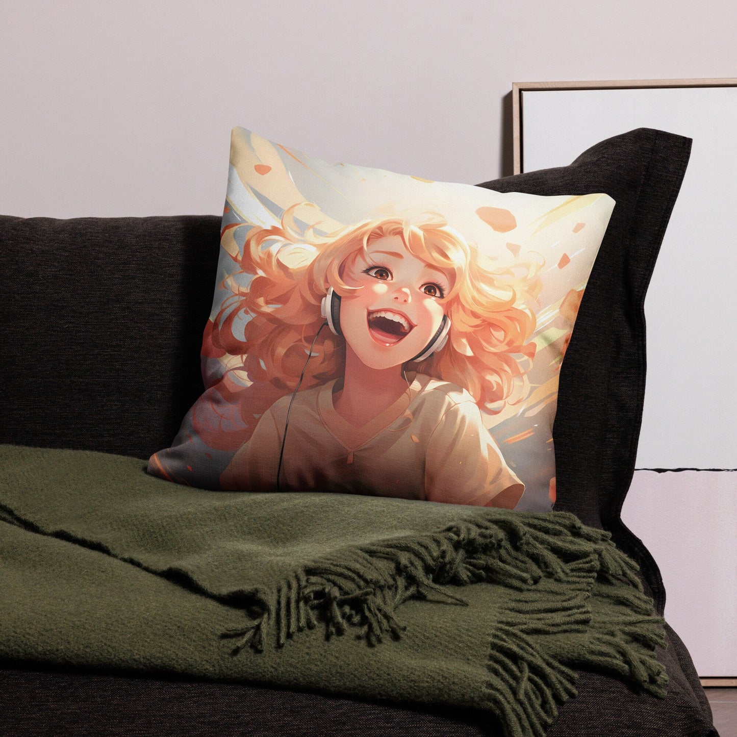 Ginger Girl | Anime Pillow | Kawaii Pillow | Decorative Pillow | Throw Pillow - Raiden Gate Design