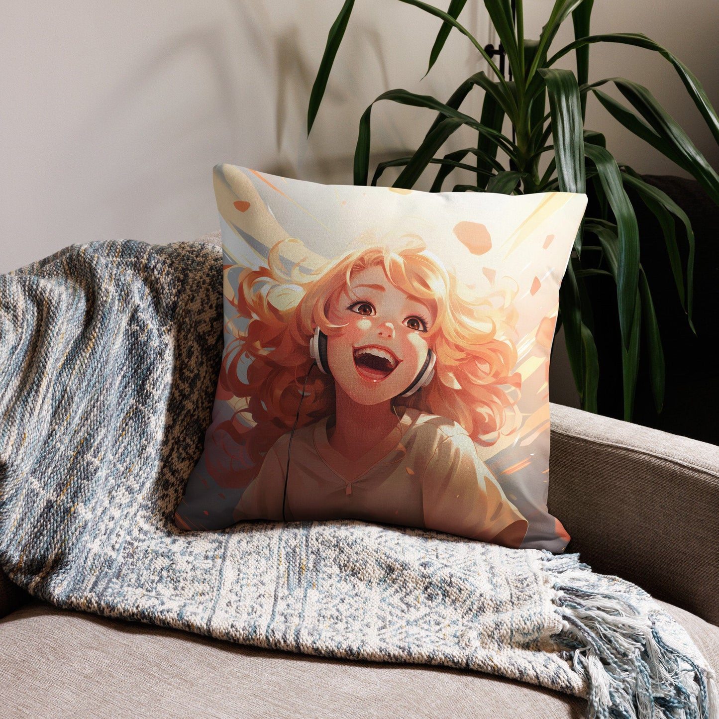 Ginger Girl | Anime Pillow | Kawaii Pillow | Decorative Pillow | Throw Pillow - Raiden Gate Design