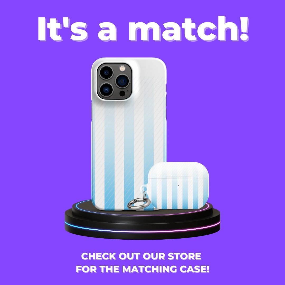 Gradient Blue Stripes Custom AirPods Pro Case | Tough AirPods Case - Raiden Gate Design