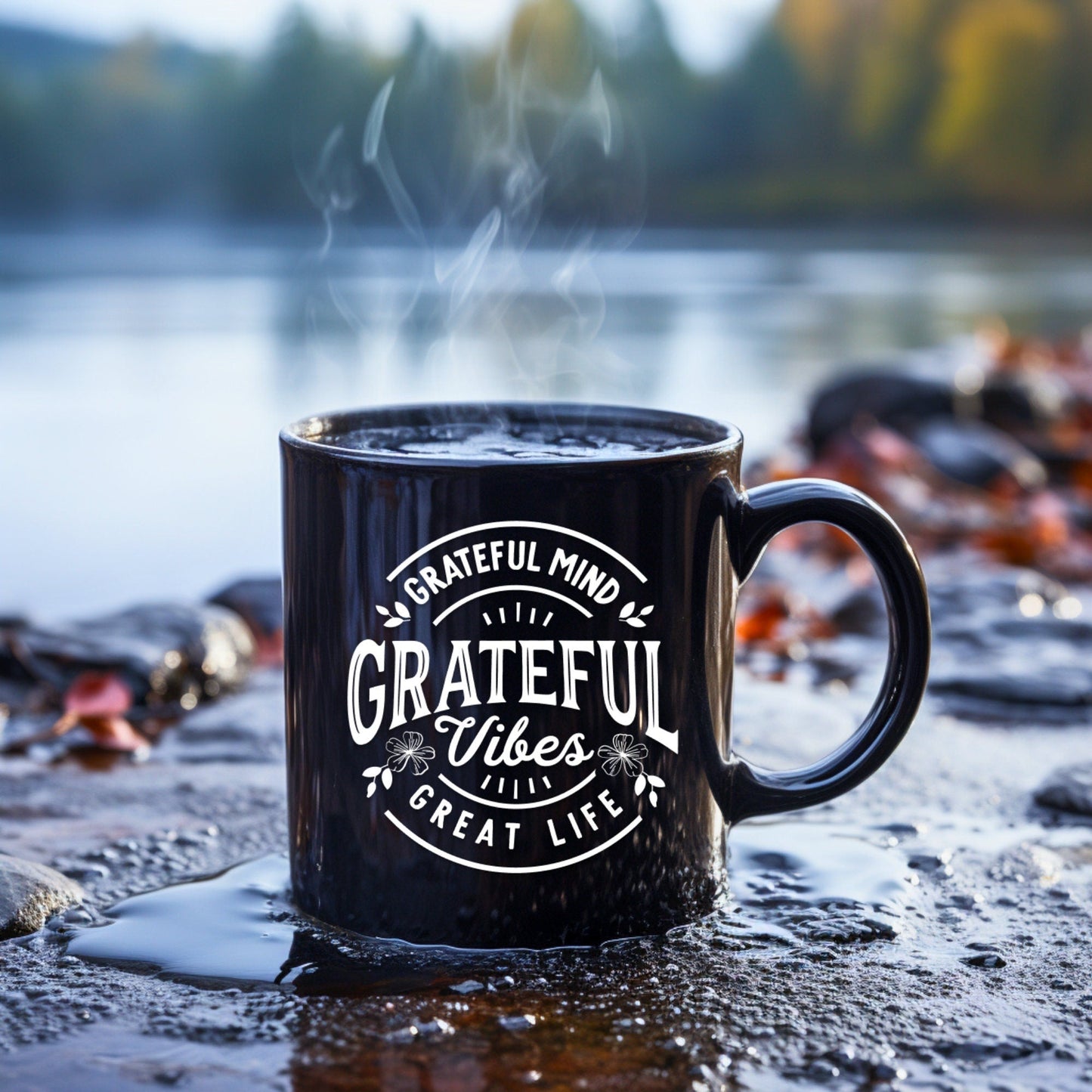 Grateful mind, Grateful vibes - Bible Verse Faith Coffee Mug - Christian Religious - Dad Mug with Affirmations - Supportive Baptism Gift - Raiden Gate Design