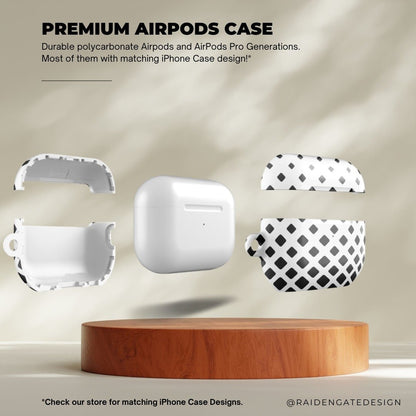 Grey Ascending Squares Custom AirPods Pro Case | Tough AirPods Case - Raiden Gate Design