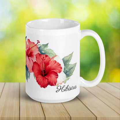 Hibiscus Herbal Tea Mug | Teacup | Ceramic Tea Mug | Gifts for Her | Birthday Gift - Raiden Gate Design