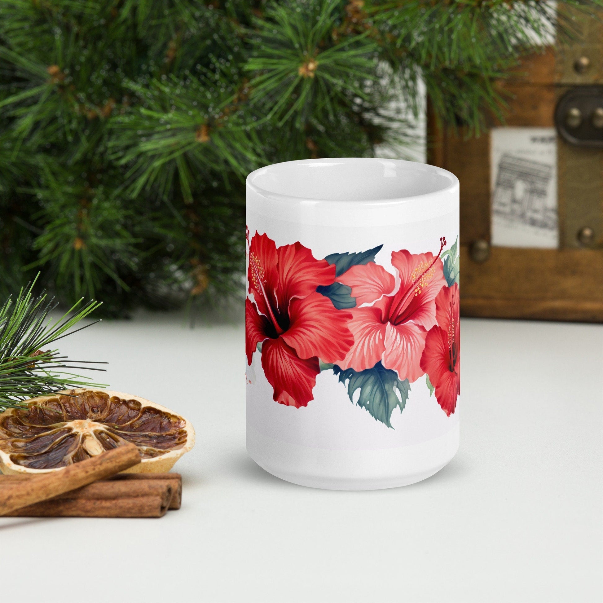 Hibiscus Herbal Tea Mug | Teacup | Ceramic Tea Mug | Gifts for Her | Birthday Gift - Raiden Gate Design