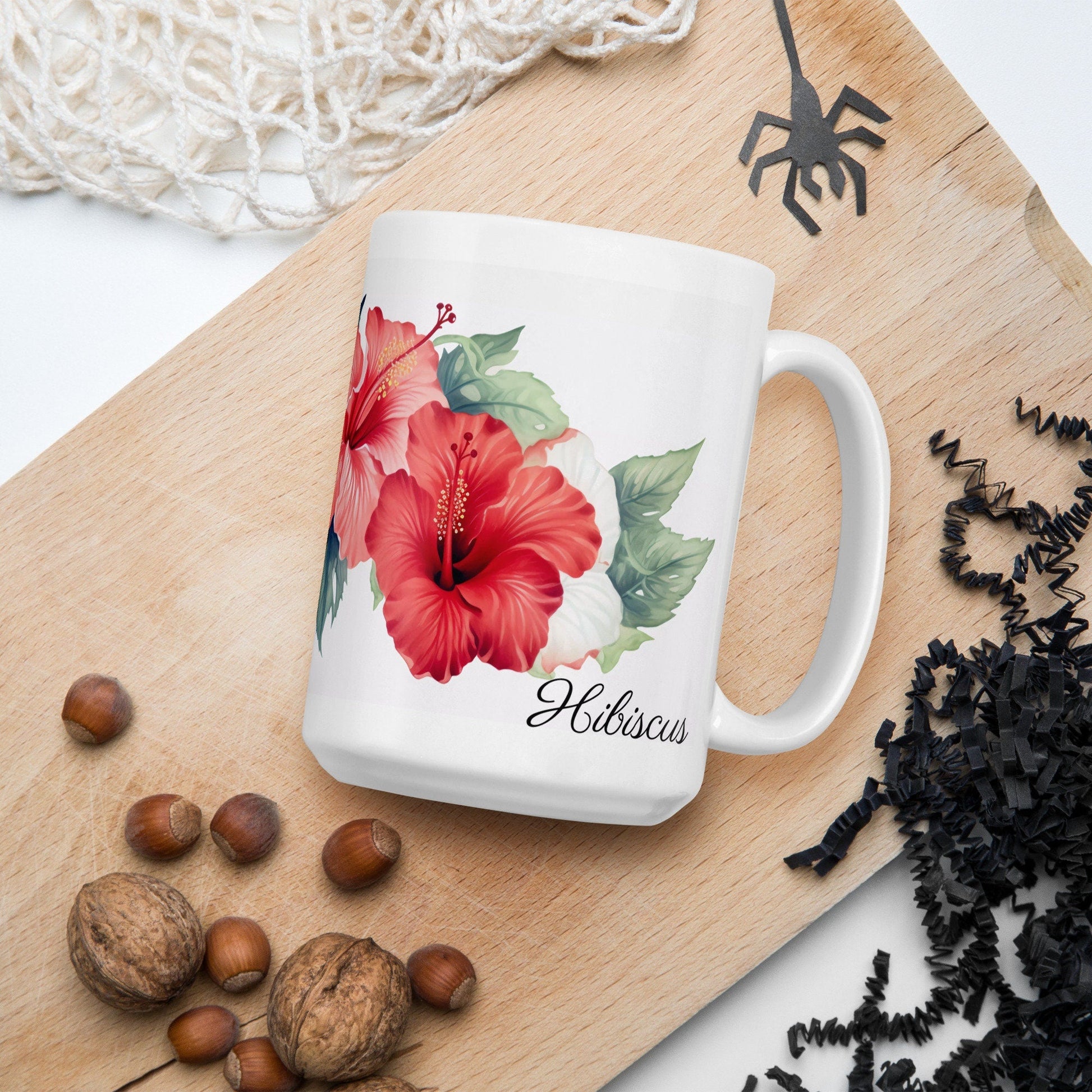 Hibiscus Herbal Tea Mug | Teacup | Ceramic Tea Mug | Gifts for Her | Birthday Gift - Raiden Gate Design