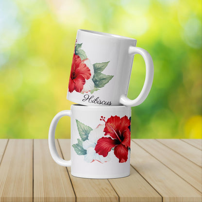 Hibiscus Herbal Tea Mug | Teacup | Ceramic Tea Mug | Gifts for Her | Birthday Gift - Raiden Gate Design