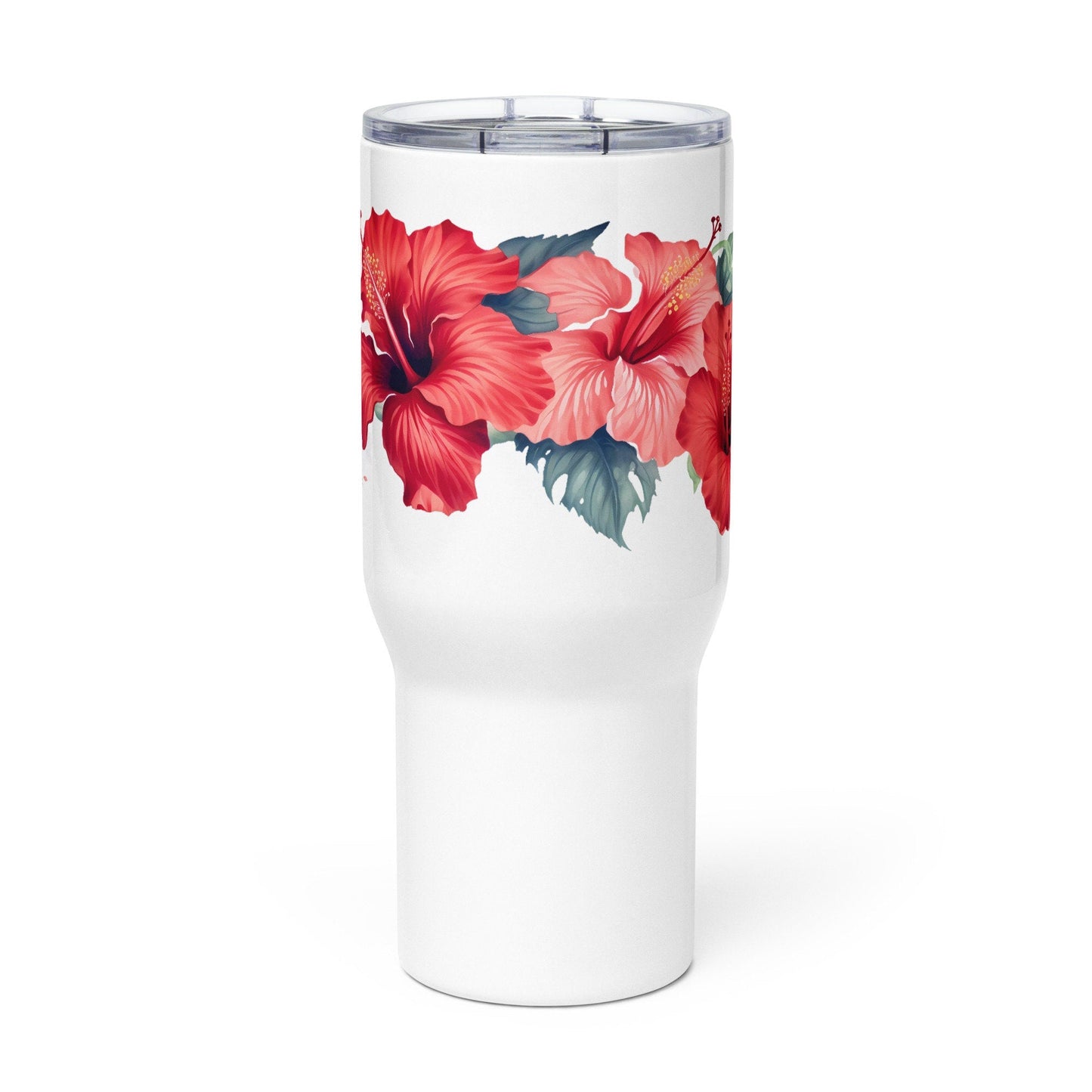 Hibiscus Herbal Tea Travel mug with a handle | Tea Mug | Teacup | Gifts for Her | Herb Flower | Birthday Gift - Raiden Gate Design