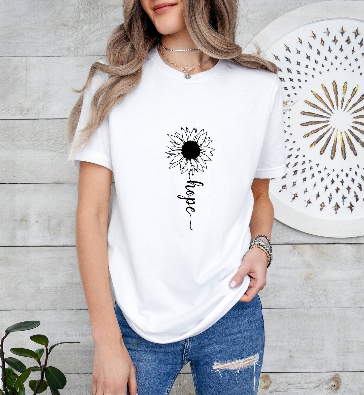 Hope Daiy Catholic Boho Church Shirt with Inspirational Bible Verse - Jesus Faith Religious - Raiden Gate Design