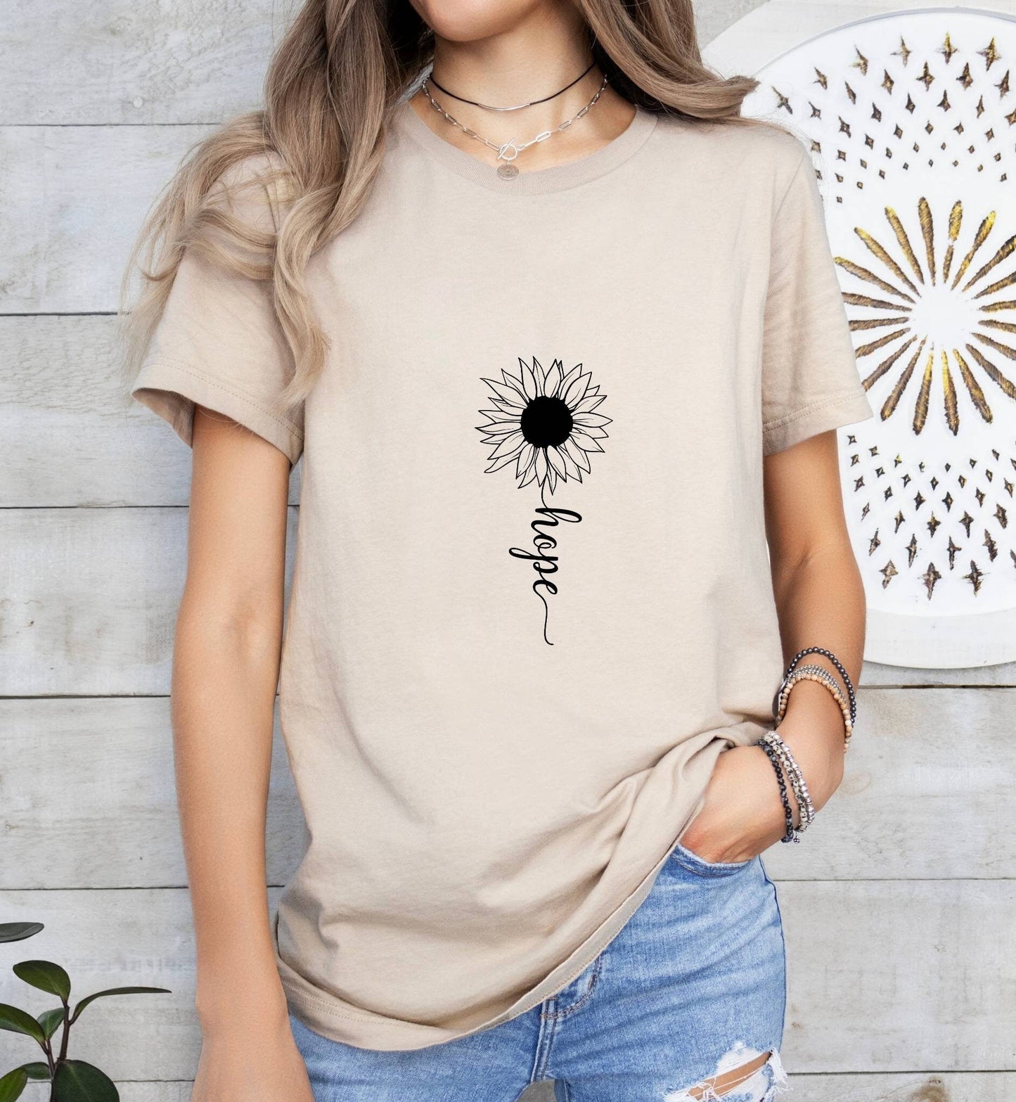 Hope Daiy Catholic Boho Church Shirt with Inspirational Bible Verse - Jesus Faith Religious - Raiden Gate Design