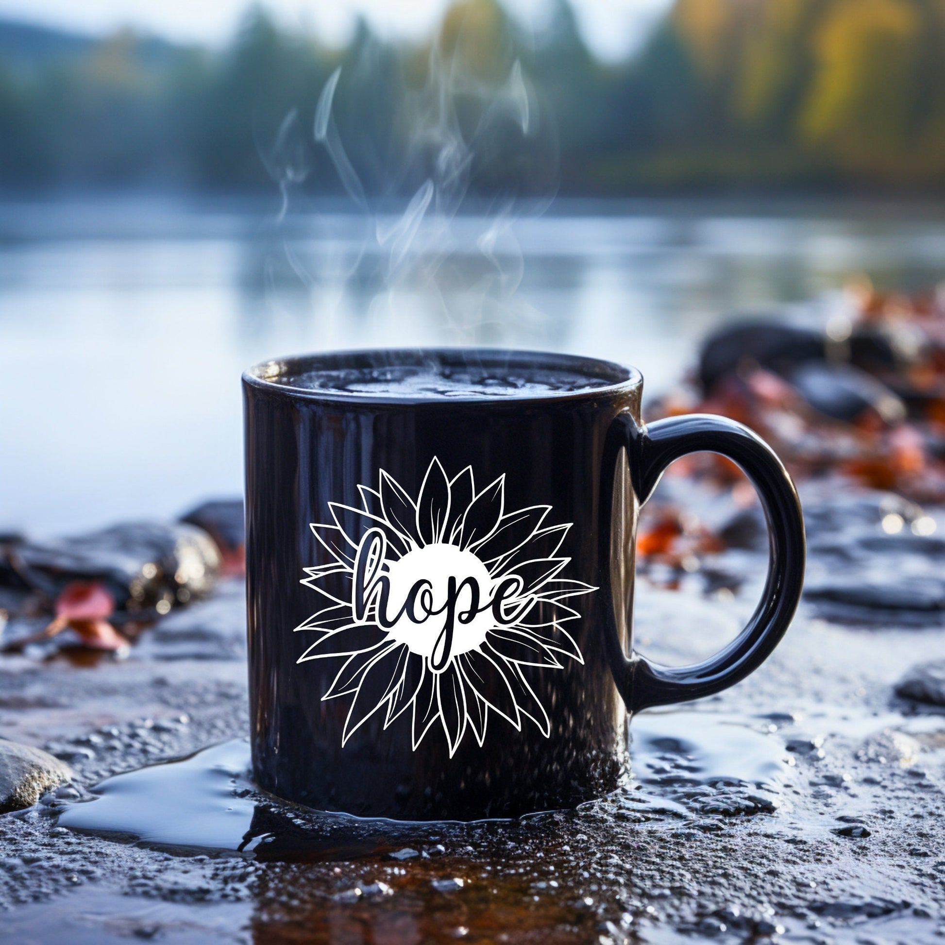 Hope Sunflower Head - Bible Verse Faith Coffee Mug - Christian Religious Gift for Him - Dad Mug with Affirmations - Supportive Baptism Gift - Raiden Gate Design