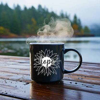 Hope Sunflower Head - Bible Verse Faith Coffee Mug - Christian Religious Gift for Him - Dad Mug with Affirmations - Supportive Baptism Gift - Raiden Gate Design