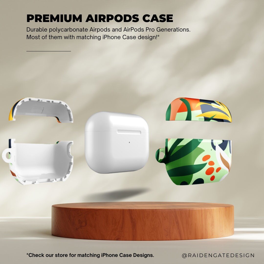 Jungle Delicate Flowers Custom AirPods Pro Case | Tough AirPods Case - Raiden Gate Design