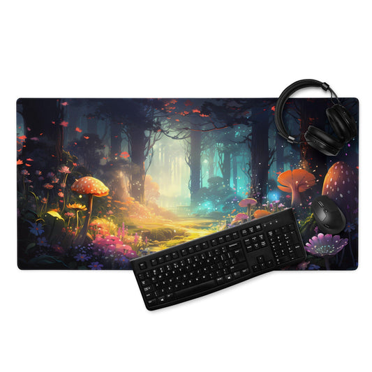 Kawaii Anime Style Mushroom Forest Gaming Mousepad | Desk Mat | Large Mouse Pad - Raiden Gate Design