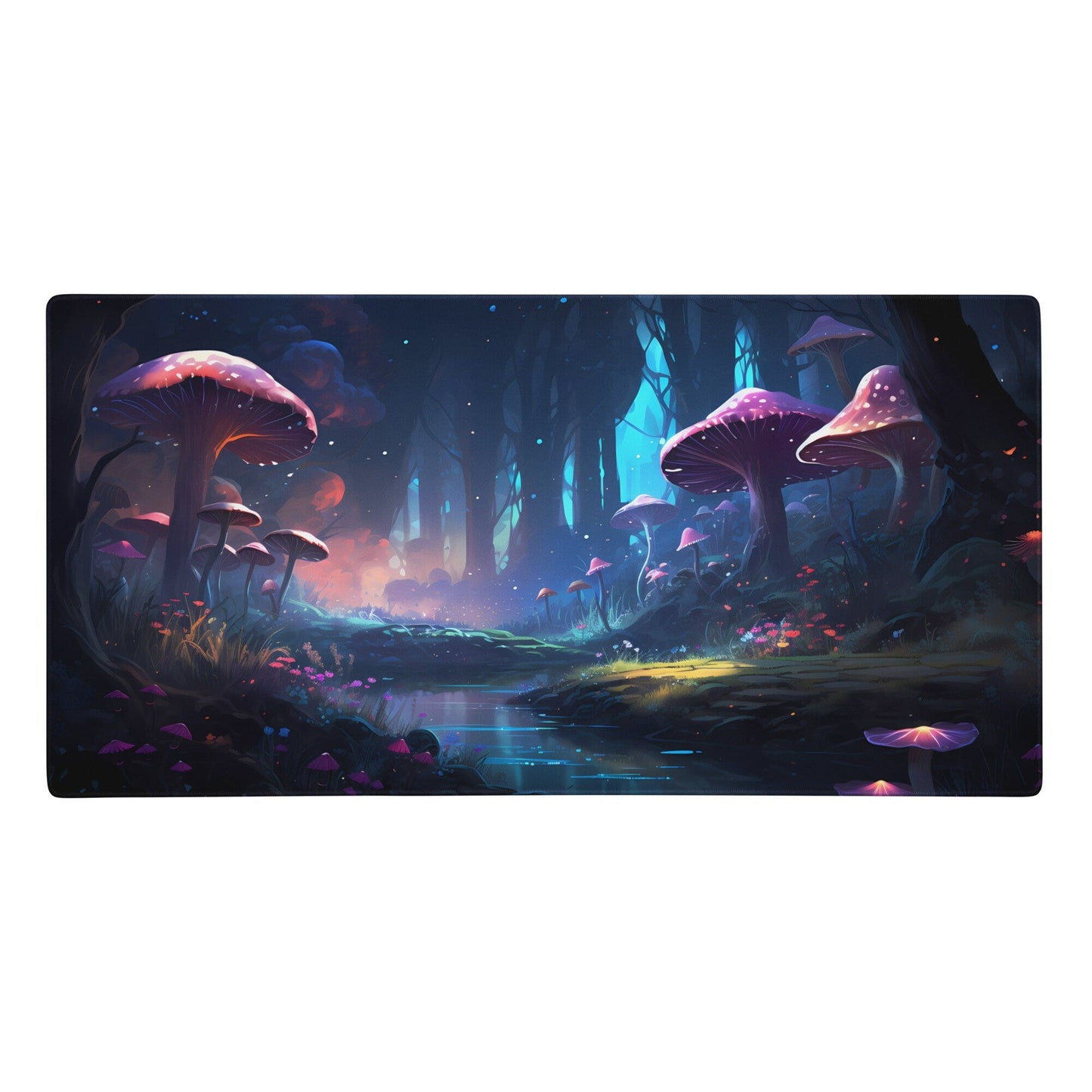 Kawaii Anime Style Purple Mushroom Forest Gaming Mousepad | Desk Mat | Large Mouse Pad - Raiden Gate Design