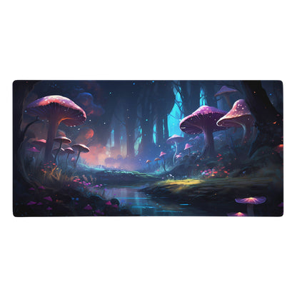 Kawaii Anime Style Purple Mushroom Forest Gaming Mousepad | Desk Mat | Large Mouse Pad - Raiden Gate Design