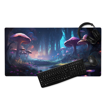 Kawaii Anime Style Purple Mushroom Forest Gaming Mousepad | Desk Mat | Large Mouse Pad - Raiden Gate Design