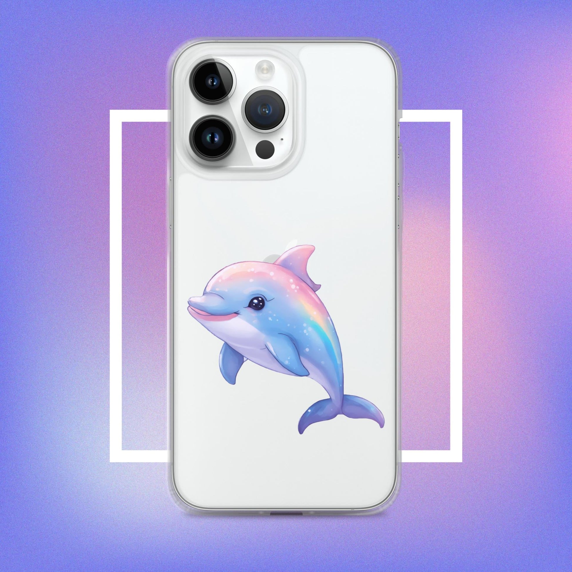 Kawaii Dolphin Clear iPhone Case - iPhone Case - Raiden Gate Design