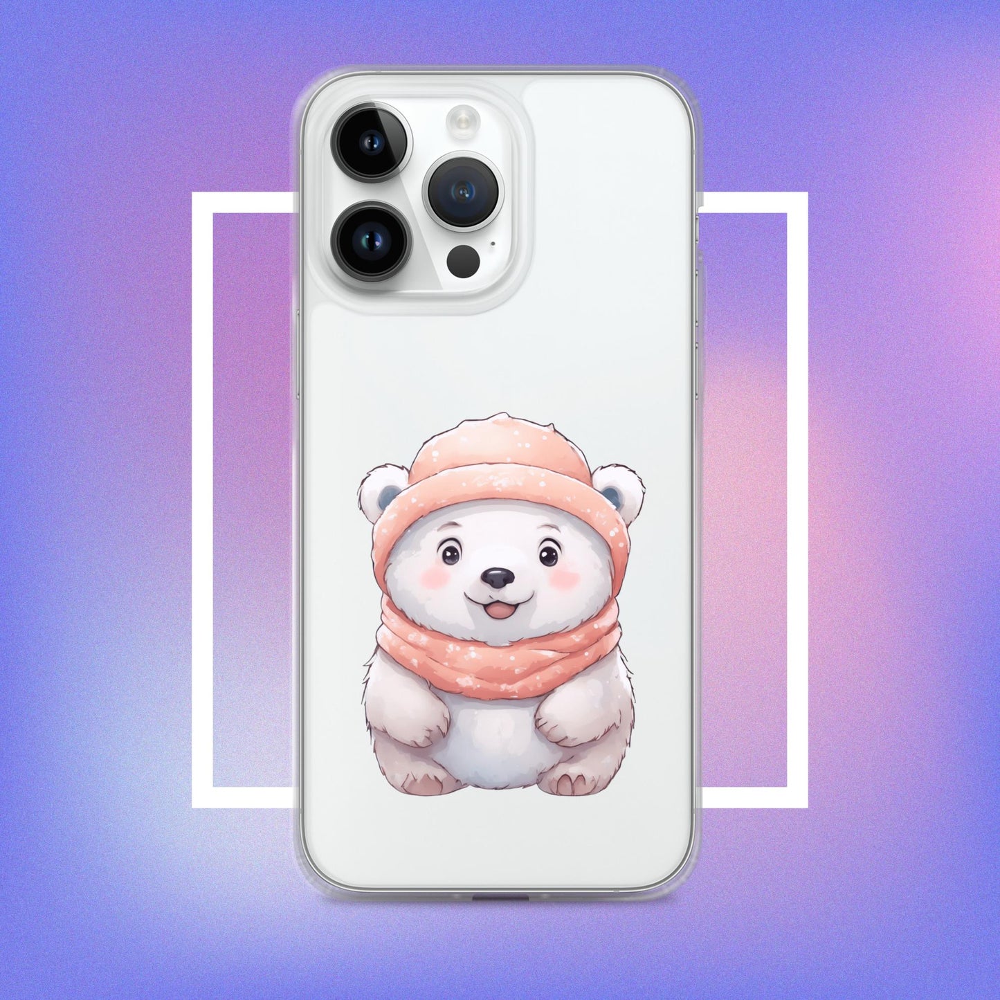 Kawaii Polar Bear Clear iPhone Case - iPhone Case - Raiden Gate Design