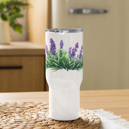 Lavender Herbal Tea Travel mug with a handle | Tea Mug | Teacup | Gifts for Her | Herb Flower | Birthday Gift - Raiden Gate Design